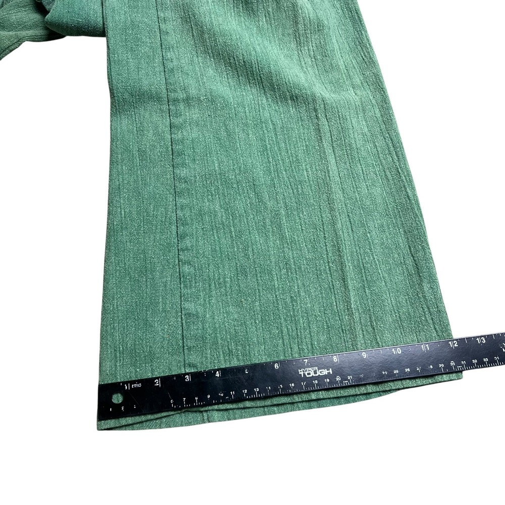 Vintage 70s Alfred Paquette Byer California Green Wide Leg High Waist Pants - Picture 9 of 12